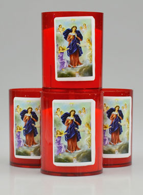 4 Bougies Veilleuses Marie qui Défait les Noeuds - Rouge (pic 1)