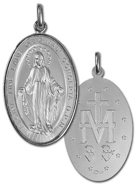 Grande Médaille Miraculeuse Rue du Bac - 45mm - Argent 925/1000 (pic 1)