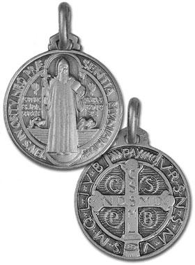 Médaille de Saint Benoit en Argent 925/1000 - 18mm (pic 1)