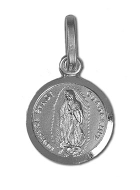 Médaille de Notre Dame de Guadalupe en Argent Rhodié - 11 mm (pic 1)