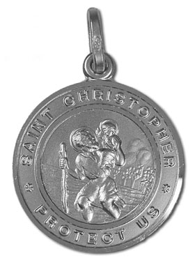 Médaille Saint Christophe en Argent Rhodié 925/1000 - 19 mm (pic 1)