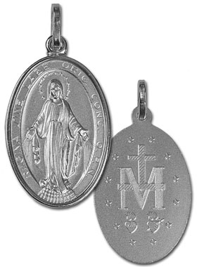 Médaille Miraculeuse en Argent Rhodié 925/1000 - 23 mm (pic 1)