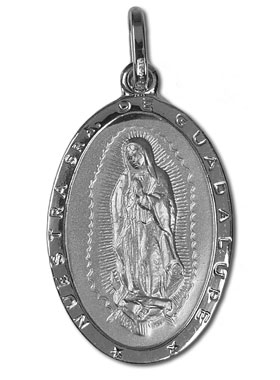 Médaille de Notre Dame de Guadalupe en Argent Rhodié - 23 mm (pic 1)