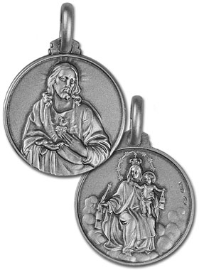 Médaille du Scapulaire en Argent 925/1000 - 21 mm (pic 1)