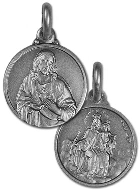 Médaille du Scapulaire en Argent 925/1000 - 14 mm (pic 1)