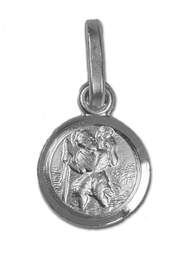 Médaille Saint Christophe en Argent Rhodié 925/1000 - 9 mm (pic 1)