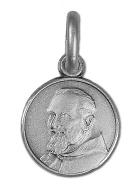 Médaille Padre Pio en Argent 925/1000 - 10 mm (pic 1)