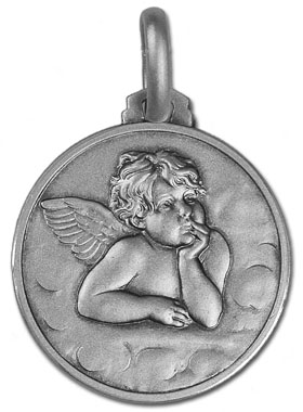 Médaille Ange-Gardien Protecteur en Argent 925/1000 - 21 mm (pic 1)