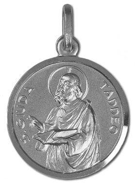 Médaille de Saint Jude en Argent Rhodié 925/1000 - 19mm (pic 1)