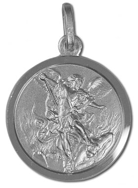 Médaille de Saint Michel en Argent Rhodié 925/1000 - 19mm (pic 1)