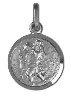 Médaille Saint Christophe en Argent Rhodié 925/1000 - 15 mm (pic 1)