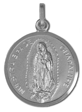 Médaille de Notre Dame de Guadalupe en Argent Rhodié - 21 mm (pic 1)