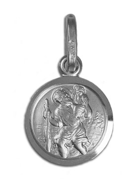 Médaille Saint Christophe en Argent Rhodié 925/1000 - 11 mm (pic 1)