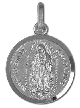 Médaille de Notre Dame de Guadalupe en Argent Rhodié - 17 mm (pic 1)