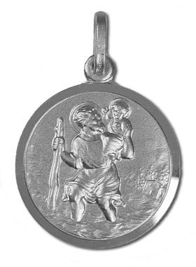 Médaille Saint Christophe en Argent Rhodié 925/1000 - 19 mm (pic 1)
