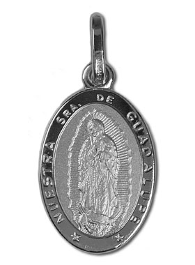 Médaille de Notre Dame de Guadalupe en Argent Rhodié - 16 mm (pic 1)