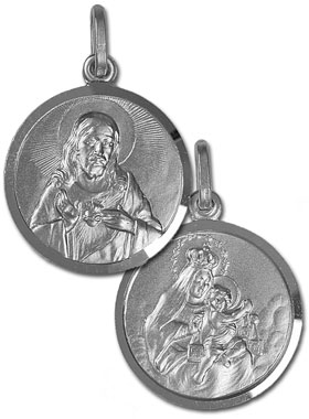 Médaille du Scapulaire en Argent Rhodié 925/1000 - 19 mm (pic 1)