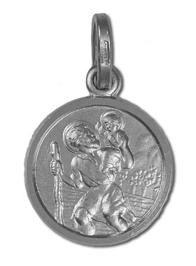 Médaille Saint Christophe en Argent Rhodié 925/1000 - 13 mm (pic 1)