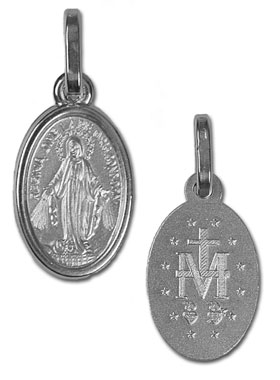 Médaille Miraculeuse en Argent Rhodié 925/1000 - 13 mm (pic 1)