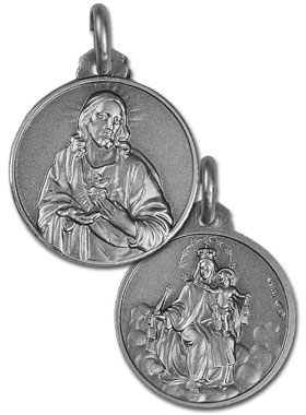 Médaille du Scapulaire en Argent 925/1000 - 18 mm (pic 1)