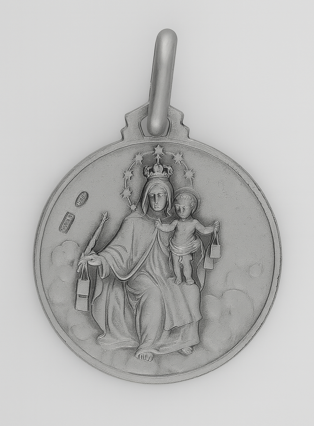 Médaille du Scapulaire en Argent 925/1000 - 18 mm (pic 3)