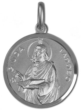 Médaille de Saint Jude en Argent Rhodié 925/1000 - 23mm (pic 1)