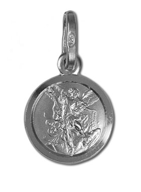 Médaille de Saint Michel en Argent Rhodié 925/1000 - 11mm (pic 1)