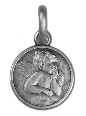 Médaille Ange-Gardien Protecteur en Argent 925/1000 - 10 mm (pic 1)