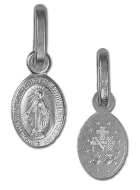 Médaille Miraculeuse en Argent Rhodié 925/1000 - 8 mm (pic 1)