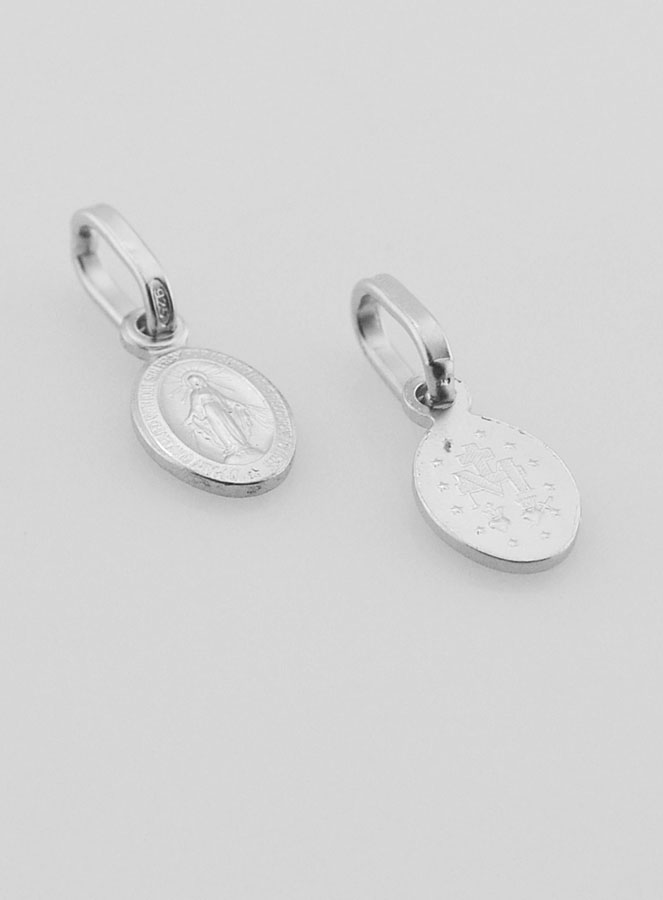 Médaille Miraculeuse en Argent Rhodié 925/1000 - 8 mm (pic 3)