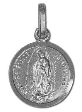 Médaille de Notre Dame de Guadalupe en Argent Rhodié - 13 mm (pic 1)