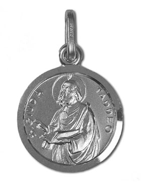 Médaille de Saint Jude en Argent Rhodié 925/1000 - 15mm (pic 1)
