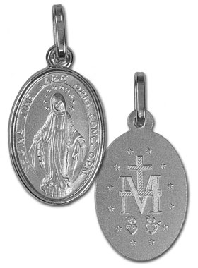 Médaille Miraculeuse en Argent Rhodié 925/1000 - 16 mm (pic 1)