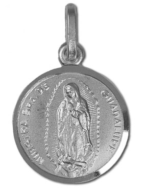 Médaille de Notre Dame de Guadalupe en Argent Rhodié - 15 mm (pic 1)