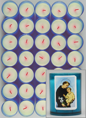 10 Bougies Veilleuses Saint Antoine de Padoue - Bleue (pic 1)