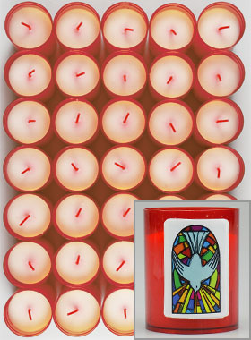 10 Bougies Veilleuses Saint Esprit de Paix - Rouge (pic 1)