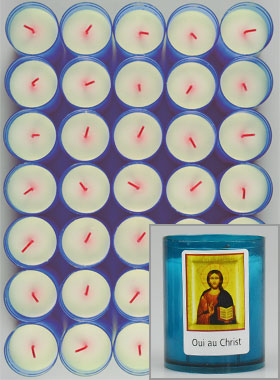 10 Bougies Veilleuses Christ Pantocrator - Bleue (pic 1)