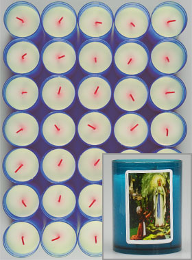 10 Bougies Veilleuses Notre Dame de Lourdes - Bleue (pic 1)