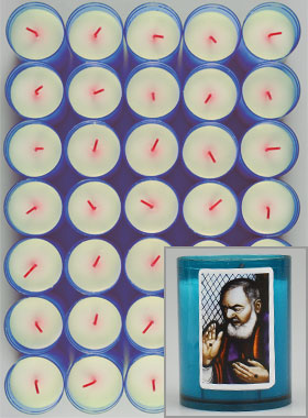 10 Bougies Veilleuses Saint Padre Pio - Bleue (pic 1)