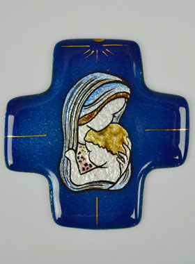 Croix de Baptême Vierge de Protection en Emaux du Liban (pic 1)