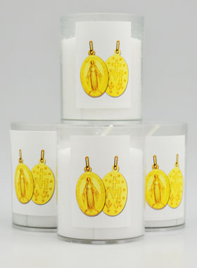 4 Bougies Veilleuses Médaille Miraculeuse (pic 1)