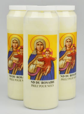 Lot de 3 Bougies de Neuvaine Notre Dame du Rosaire (pic 1)