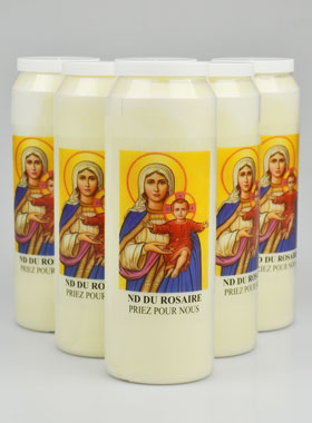 Lot de 6 Bougies de Neuvaine Notre Dame du Rosaire (pic 1)