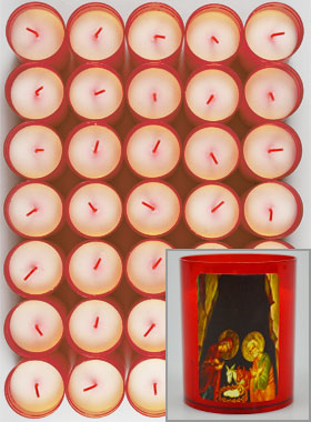 24 Veilleuses d'Église de Noël Rouge - La Nativité (pic 1)