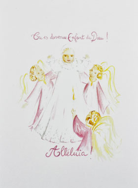 Carte de Baptême Fille Rose - Enfant de Dieu (pic 1)