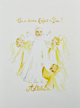 Carte de Baptême Fille Jaune - Enfant de Dieu (pic 1)