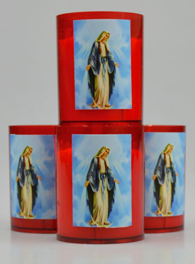 4 Bougies Veilleuses Notre Dame de Grâce - Rouge (pic 1)