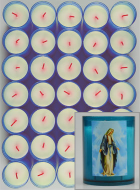 10 Bougies Veilleuses Notre Dame de Grâce - Bleue (pic 1)