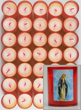 10 Bougies Veilleuses Notre Dame de Grâce - Rouge (pic 1)