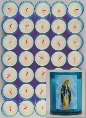 24 Bougies Veilleuses Notre Dame de Grâce - Bleue (pic 1)